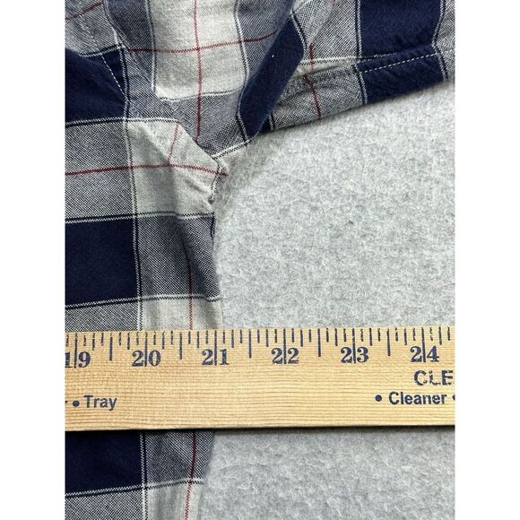J.CREW Shirt Adult Large Blue Gray Plaid Slim Oxford Preppy Causal Gorpcore Mens - Picture 7 of 10